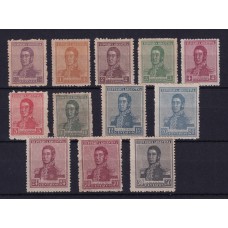 ARGENTINA 1918 GJ 464/75 SERIE COMPLETA DE ESTAMPILLAS NUEVAS CON GOMA U$ 21